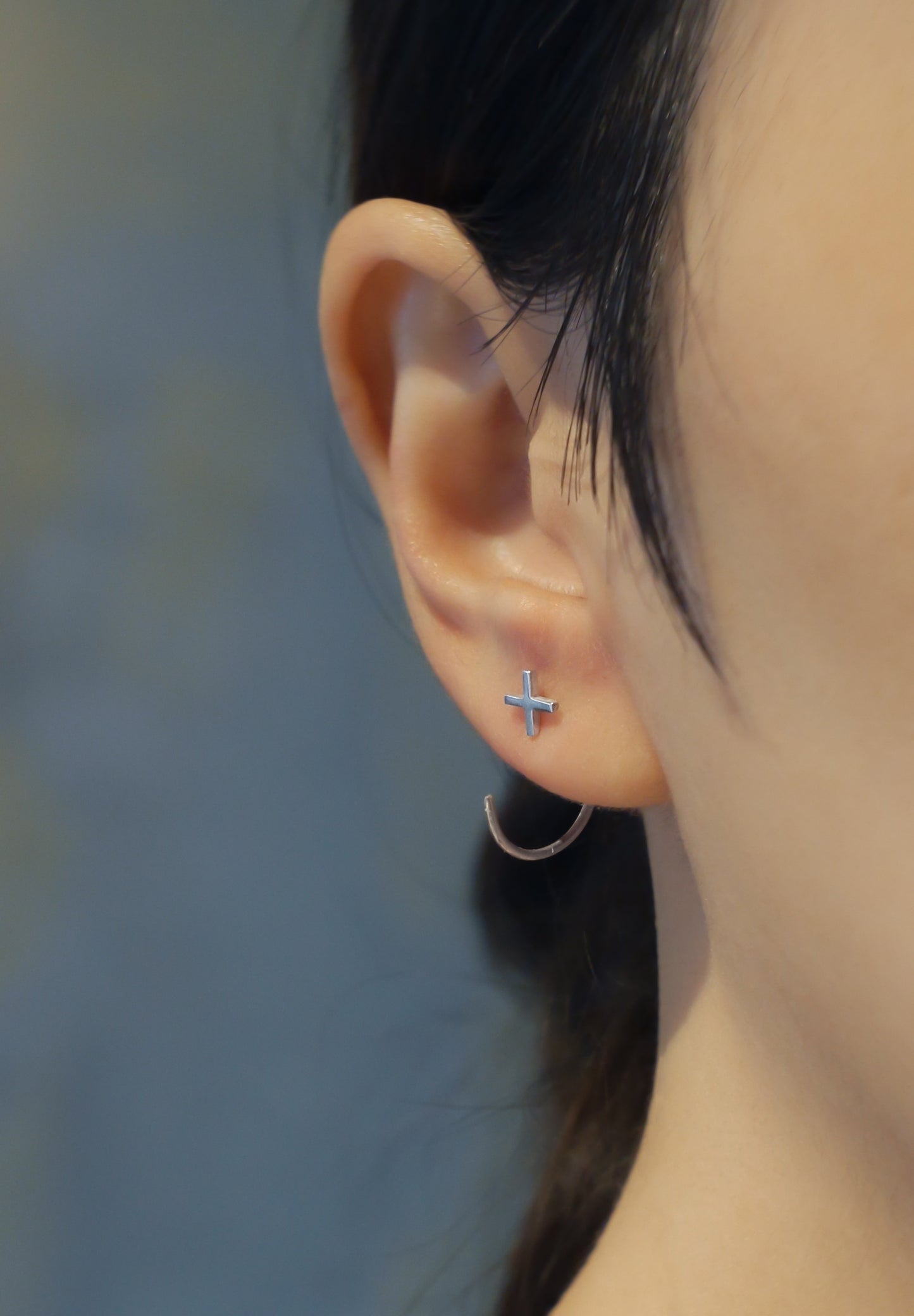 cross | クロス | Pierced earrings | Sterling Silver | Small