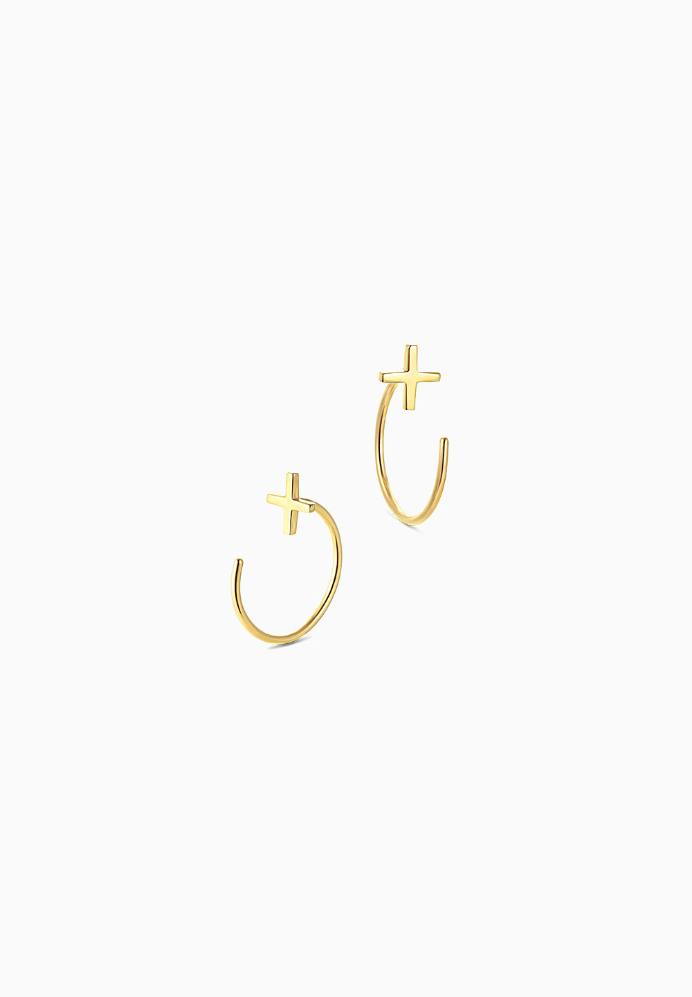 cross | クロス | Pierced earrings | K10YG | Small